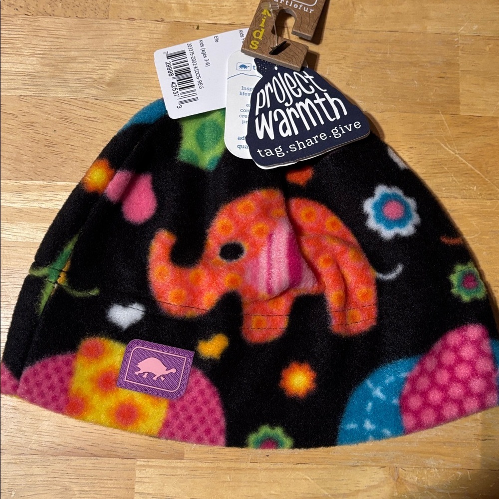 Turtle Fur fleece winter hat elephant, kids age 3 to 6 cute